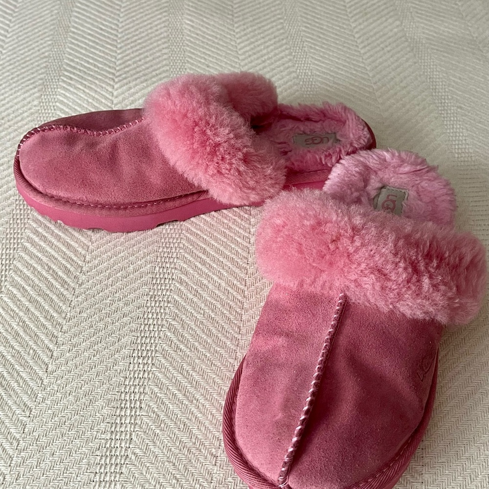 Sz 5 Ugg Scuffette II Slippers Carnation Pink Suede - Picture 3 of 14
